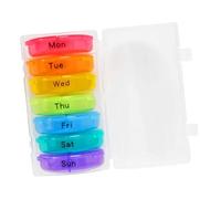 BAZEITFLOW Portable Weekly Pill Organizer Transparent Rainbow Medicine Case for Travel and Home Lightweight Container for Vitamins and Tablets Practical Daily Dispenser for Easy Medication