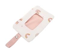 BAZEITFLOW Portable Wipe Holder Pouch with Large Capacity Lightweight Reusable Travel Dispenser for Diaper Bag and Stroller Organizer Easy to Clean Dustproof Pink