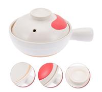 BAZEITFLOW Pottery Clay Casserole with Handle Energy-Saving Soup Stew Pot for Gas Stove Fast Heating Cooking Pot Anti-Scald Kitchenware for Slow Heat Dissipation and Even Warmth Retention
