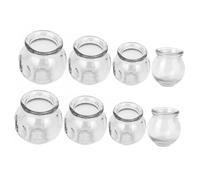 BAZEITFLOW Professional Glass Cupping Set 8pcs with Thick Glass Cups 1# 3# 4# 5# Vacuum Fire Therapy for Home and Salon Face Massage Chinese Cupping