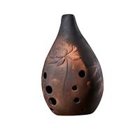 BAZEITFLOW Professional Tumbi Instrument 10 Holes Xun Ceramic Ocarina Pure and Correct Tune, Handcrafted Traditional Chinese Xun Instrument as A Gift for Performers and Artists Random Style