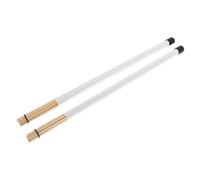 BAZEITFLOW Professional White Drum Brushes Bundle for Jazz and Acoustic Drumming Noise-controlled Closed Style with Dowels for Pure Sound Quality and Elegant Performance Accessories