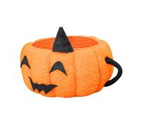 BAZEITFLOW Pumpkin Cotton Rope Basket Small Hand-Woven Organizer Compact Desktop Storage for Halloween Candy Holder Seasonal Decorative Storage