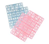 BAZEITFLOW Rabbit Foot Pads and Cage Floor Mats 4pcs Plastic Non-slip Bunny Feet Mats for Small Animals Cage Bedding Blue and Pink Colors for Rabbits and Guinea Pigs