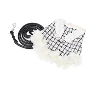 BAZEITFLOW Rabbit Harness Leash and Decorative Bunny Dress Set Black and White Small Size Lightweight Rabbit Costume Suitable for Indoor and Outdoor Use