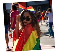 BAZEITFLOW Rainbow Bowknot Headband for Women 6-color Striped Hair Accessory for Pride Events and Holiday Parties