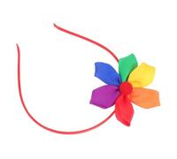 BAZEITFLOW Rainbow Flower Headband for Girls, Colorful Pride Hairband with Embellished Flowers, Lgbtq Rainbow Accessories for Pride Month and Festival