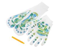 BAZEITFLOW Reflexology Socks and Gloves Tool with Foot Elastic Cotton Acupressure Socks for Men and Women Breathable Long Tube Design with Chart for Foot Relief and Relaxation Spa Therapy