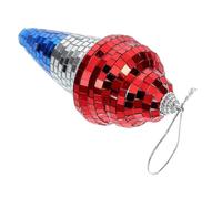 BAZEITFLOW Retro Disco Ball Ice Cream Shaped Ornaments Reflective Mirror Balls for Weddings and Parties Hanging Decorations for Clubs Ktv and Birthday Celebrations Colors Red Silver Blue
