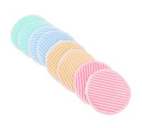 BAZEITFLOW Reusable Bamboo Fiber Makeup Remover Pads 8pcs Double-layer Crystal Velvet Washable Makeup Wipes for Skin Types with Stripes, Eco-friendly Face Cleansing Pads for Daily Skincare