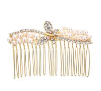 BAZEITFLOW Rhinestone Bridal Hair Comb Alloy Bow Knot Side Comb Wedding Hair Accessory for Brides Elegant Crystal Hairpiece for Wedding and Special Occasions