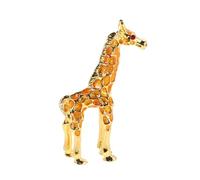 BAZEITFLOW Rhinestone Metal Giraffe Figurine Decorative Sculpture for Desk Shelf Bedroom Office Miniature Handmade Animal Collectible Ornament for Home and Fairy Garden Accent