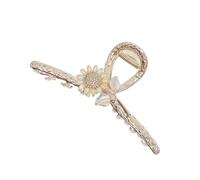 BAZEITFLOW Rhinestone Sunflower Hair Claw Clip Metal Jaw Clip Non-slip Strong Hold Hair Barrette for Women Stylish Accessories for Daily Beauty Routine Cooking and Makeup