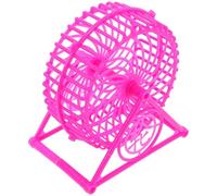 BAZEITFLOW Rosy Silent Hamster Wheel with Anti-foot Stuck Design and Sturdy Stand Safe Running Wheel for Hamsters Hedgehogs Gerbils Mice Small Pets Stylish Pink Exercise Spinner