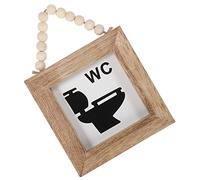 BAZEITFLOW Rustic Wooden Bathroom Wall Art Sign Farmhouse Style Indoor Wall Decor Wooden Hanging Sign for Restroom Retro Vintage Design
