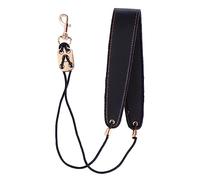 BAZEITFLOW Saxophone Neck Strap Adjustable Pu Leather Sax Strap Metal Snap Black Color Suitable for Alto Tenor and Soprano Saxophones