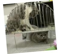 BAZEITFLOW Scratch Cat Grooming Bath Cage with Brush Durable Metal Nail Trimming Cage for Indoor Use for Calm Bathing and Pet Care