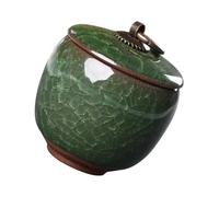 BAZEITFLOW Sealed Ceramic Pet Urn Green Mini Cinerary Casket Bone Ash Jar for Cats and Dogs Memorial Ashes Container