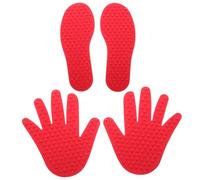 BAZEITFLOW Sensory Integration Outdoor Play for Soft Tactile Hand Foot Print Floor Pads Motor Skills Development Kindergarten Equipment Non-Slip Red Textured Mats for Physical Coordination