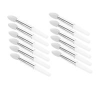 BAZEITFLOW Silicone Lip Brush and Lip Mask Applicator Set 12pcs Mini Silicone Lipstick Brushes with White Handles Cosmetic Makeup Tool for Precise Color Application and Skincare Use