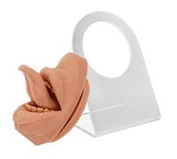 BAZEITFLOW Silicone Piercing Practice Face Model with Tongue and Lips Simulation, Flexible Fake Mouth Body Part for Piercing Training and Jewelry Display, Brown Color, for Beginners and Professionals