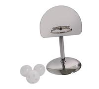 BAZEITFLOW Silver Metal Bird Shooting Basketball Stand Parrot for Cage Entertainment and Training Educational Plaything for Budgies Canaries Conures and Indoor Caged Birds