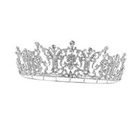 BAZEITFLOW Silver Plated Rhinestone Bridal Tiara Headband with Secure Fit Sparkling Wedding Crown for Brides Elegant Queen Inspired Headpiece Suitable for Weddings and Bridal Showers