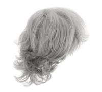 BAZEITFLOW Silver White Short Synthetic Wavy Wigs for Older Women Heat Resistant Realistic Grandma Wigs Suitable for Seniors Daily Wear