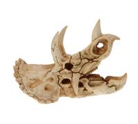 BAZEITFLOW Simulated Dinosaur Skull Ornament Aquarium Ornament Reptile Hideout Resin Realistic Habitat Decoration Highly Wear-resistant Cave for Reptiles and Snakes