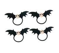 BAZEITFLOW Skeleton Bat Hair Ties Scrunchies 4pcs Dark Gothic Hair Rings for Girls Random Color