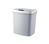 BAZEITFLOW Smart Grey Sensor Trash Can with USB Rechargeable Infrared Knock Dual Mode Motion Sensor Lid Garbage Storage Barrel for Home Kitchen Bedroom Bathroom Paper Basket