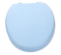 BAZEITFLOW Soft Foam Toilet Seat Elongated Thickened Durable Toilet Replacement Part Comfortable Household Bathroom Seating with Enhanced Stability and Classic Design Light Blue