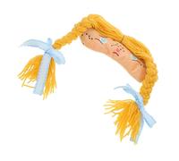 BAZEITFLOW Soft Kawaii Sleep Mask for Blackout Eye Cover with Elastic Strap Lightweight Fuzzy Blindfold for Travel Airplane Nap Total Light Blocking Novelty Eye Shade