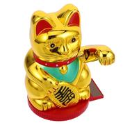 BAZEITFLOW Solar Waving Cat Solar-powered Fortune Ornament for Home Office Desk Lucky Wealth Beckoning Maneki Neko with Cheerful Design Positive Energy Feng Shui Decor for Prosperity and