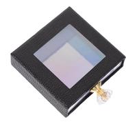 BAZEITFLOW Square Open Window Eyelash Packaging Box with Handle Cardboard Lash Storage Case for False Eyelashes Protection and Organization Black Fashion Lash Wrapping Container
