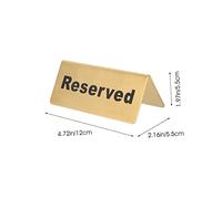 BAZEITFLOW Stainless Steel Reserved Table Sign for Weddings Banquets Parties Elegant Party Supply Desk Decoration Reserved Seat Card for Restaurant and Event Seating