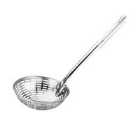 BAZEITFLOW Stainless Steel Skimmer Ladle with Long Handle Heat Resistant Food Colander Spoon for Cooking Multi Purpose Slotted Scoop Strainer for Pasta Vegetables and Kitchen Use