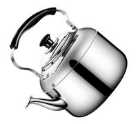 BAZEITFLOW Stainless Steel Whistling Tea Kettle for Stovetop Boiling Thickened Household Teapot with Ergonomic Handle Safe Automatic Hooter for Green and Herbal Tea Enjoyment