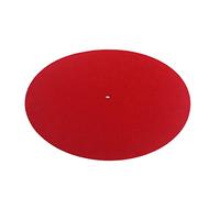 BAZEITFLOW Static Turntable Platter Mat Wool Pad for Vinyl Record Players Red Durable Non Slip Design Compatible with All Turntables