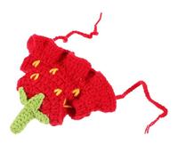 BAZEITFLOW Strawberry Cat Hat with Adjustable Strap Handmade Small Size Pet Birthday Party Cap Cute Cat Cosplay Headgear and Puppies