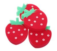 BAZEITFLOW Strawberry Shaped Kids Bath Sponges 4pcs Fruit Exfoliating Shower Scrubbers Soft Bath Toys for Toddlers Boys and Girls Body Cleaning