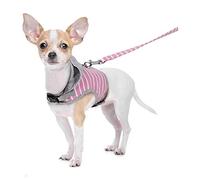 BAZEITFLOW Striped Cat Vest Harness with Leash for Walking Lightweight Comfortable Pet Harness with Safety Buckle Even Pressure Distribution to Prevent Choking and Easy to Clean Pink S