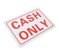 BAZEITFLOW Sturdy Metal Cash Only Sign Outdoor Retail Store Payment No Credit Cards No Checks Portable Business Cashier Label