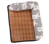 BAZEITFLOW Summer Pet Cooling Mat Non-slip Dog Bed with Double-sided Pillow s Size Sturdy Cooling Cushion for Dogs, Breathable Rattan Sleeping Pad for Hot Weather and Indoor Use