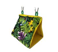 BAZEITFLOW Summer Sunshade Bird Nest Hanging Hammock for Parrots Small Birds Comfortable Pet Bed with Tropical Print Green Suitable for Canary Lark Yellowbird