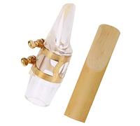 BAZEITFLOW Tenor Saxophone Mouthpiece Set with Ligature and Reed Acrylic Saxophone Accessory Kit for Alto Sax and Music Instrument Accessories