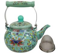 BAZEITFLOW Thickened Enamel Water Kettle Large Capacity Teapot with Handle Smooth Pour Spout Lightweight Stainless Steel Teakettle for Kitchen Camping and Outdoor Tea Brewing