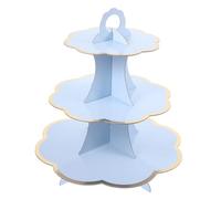 BAZEITFLOW Three Tiered Paper Cake Stand with Sturdy Lightweight Dessert Display Tower for Cupcakes Macarons Snacks at Weddings Parties Birthdays