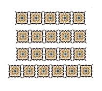 BAZEITFLOW Tile Stickers with Non-Slip Waterproof PVC 21 Pcs Floor Decals Elegant Thickened Design Sturdy Self-Adhesive Bathroom Floor Stickers for Living Rooms and Tv Backgrounds