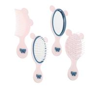 BAZEITFLOW Toddler Hair Brush and Detangling Comb Set 4pcs Small Hair Brush Handheld Mirror for Girls and Massage